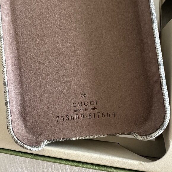 New GUCCI iPhone 14 case Ophidia Supreme Brown GG Logo W/ Box - Picture 5 of 5